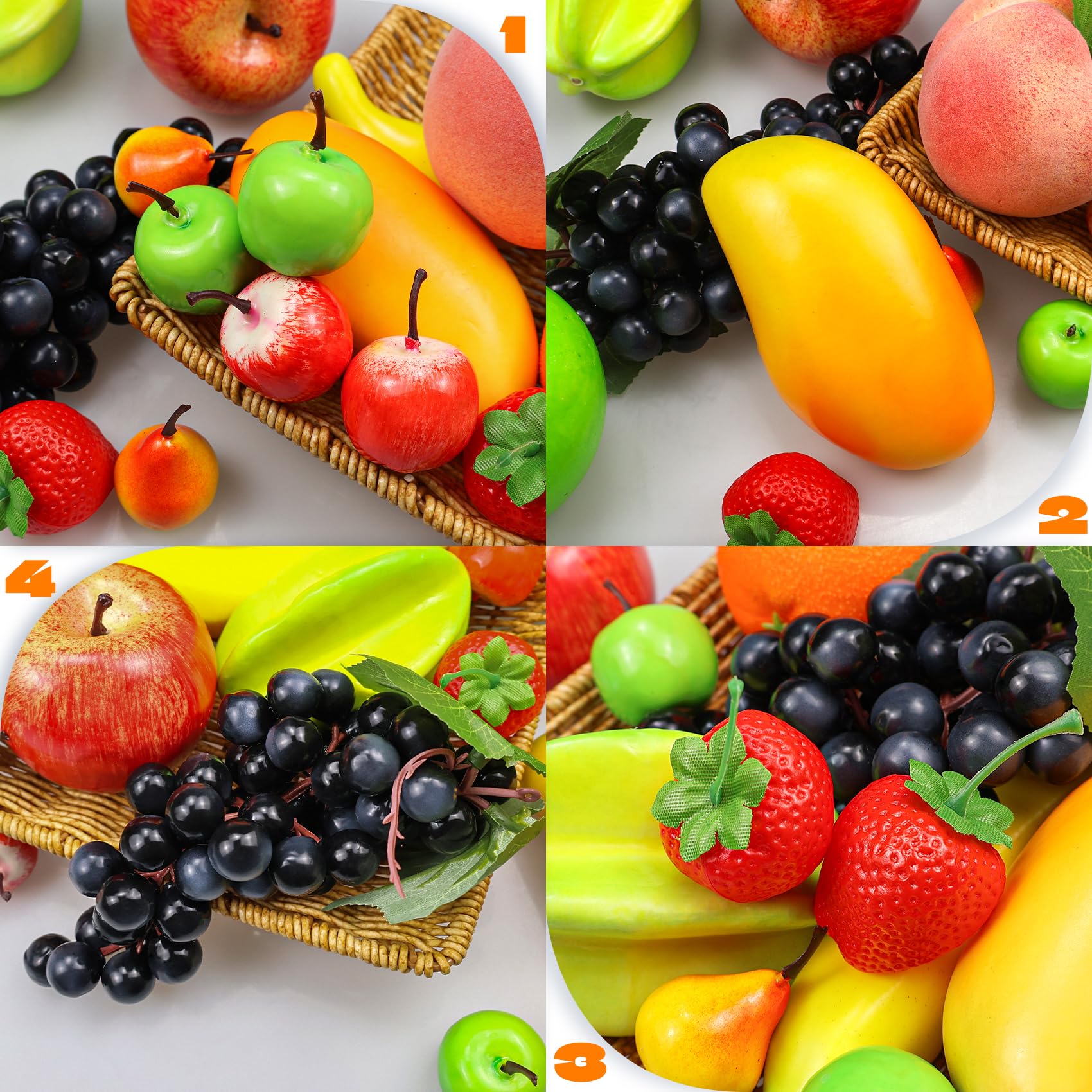12 Kinds Of Artificial Fruits Pack, 12 Different Fruits In One Set, Fake Fruits For Home Decor, Simulation Fruit Set, Party Chir