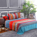 Boho Sheets Set Queen(4 Pcs) Boho Colorful Tribal Striped Bed Sheets 14' Deep Pocket Ethnic Fitted Sheet Bohemian Flat Sheets 2