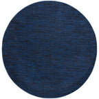 Nourison Essentials Indoor/Outdoor Midnight Blue 8' X Round Area -Rug, Easy -Cleaning, Non Shedding, Bed Room, Living Room, Dining Room, Backyard, Deck, Patio (8 Round)