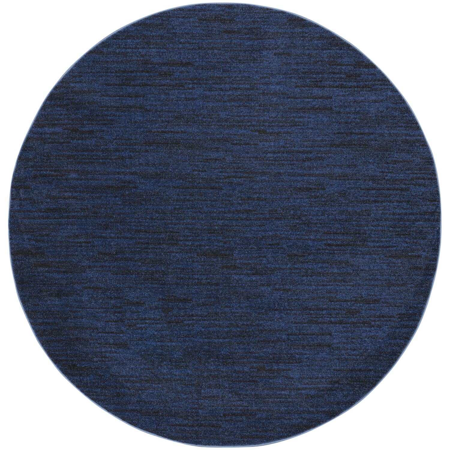 Nourison Essentials Indoor/Outdoor Midnight Blue 8' X Round Area -Rug, Easy -Cleaning, Non Shedding, Bed Room, Living Room, Dining Room, Backyard, Deck, Patio (8 Round)