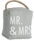Pavilion - Open Door Decor 5' X 6' Gray Door Stopper 'Mr. & Mrs.'