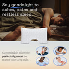 Coop Home Goods Original Cut-Out Adjustable Pillow, Queen Size Bed Pillows For Neck & Head Support, Memory Foam Pillows - Medium