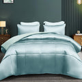 Whale Flotilla 3-Piece Reversible King Size Silky Comforter Set/Bedding Set, Luxury Soft Satin Comforter With 2 Satin Pillowcase
