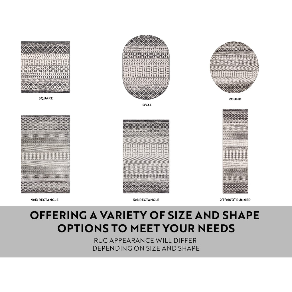 Livabliss Chester Boho Moroccan Area Rug,3'11'' X 5'7'',Black