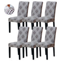 Sufdari Dining Chair Covers,Kitchen Chair Cover,Parsons Chair Slipcover,Spandex Chair Protectors For Dining Room Stretch Chairs Cover Set Of 6 -Gray Diamond