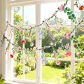 OBBOLO 2 Pcs Flower Banner Wildflower Garland, Baby Shower Decorations, Floral for Enchanted Garden Party, Wedding Wild One Bloo