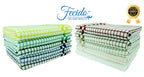 Fecido 10 Pack Classic Kitchen Dish Towels - Heavy Duty Super Absorbent 100% Cotton European Made Tea Towels Multi Color 19" X 27"