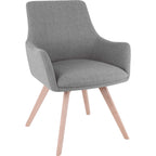 Lorell Gray Flannel Guest Chair With Wood Legs, Gray