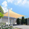Homa 9' X 11' Beige Rectangle Sun Shade Sail Canopy, 95% Uv Blockage Awning Shelter Fabric Cloth Screen For Patio Outdoor Backya