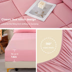Downcool King Size Comforter Set, 7Pcs Bedding Comforter Sets Pink, All Season Down Alternative Bedding Comforter Sets With Comf