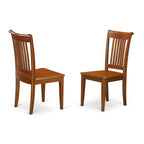 East West Furniture MLPO5-SBR-W Milan 5 Piece Set Includes a Rectangle Dining Room Table with Butterfly Leaf and 4 Kitchen Chairs, 36x54 Inch, Saddle Brown