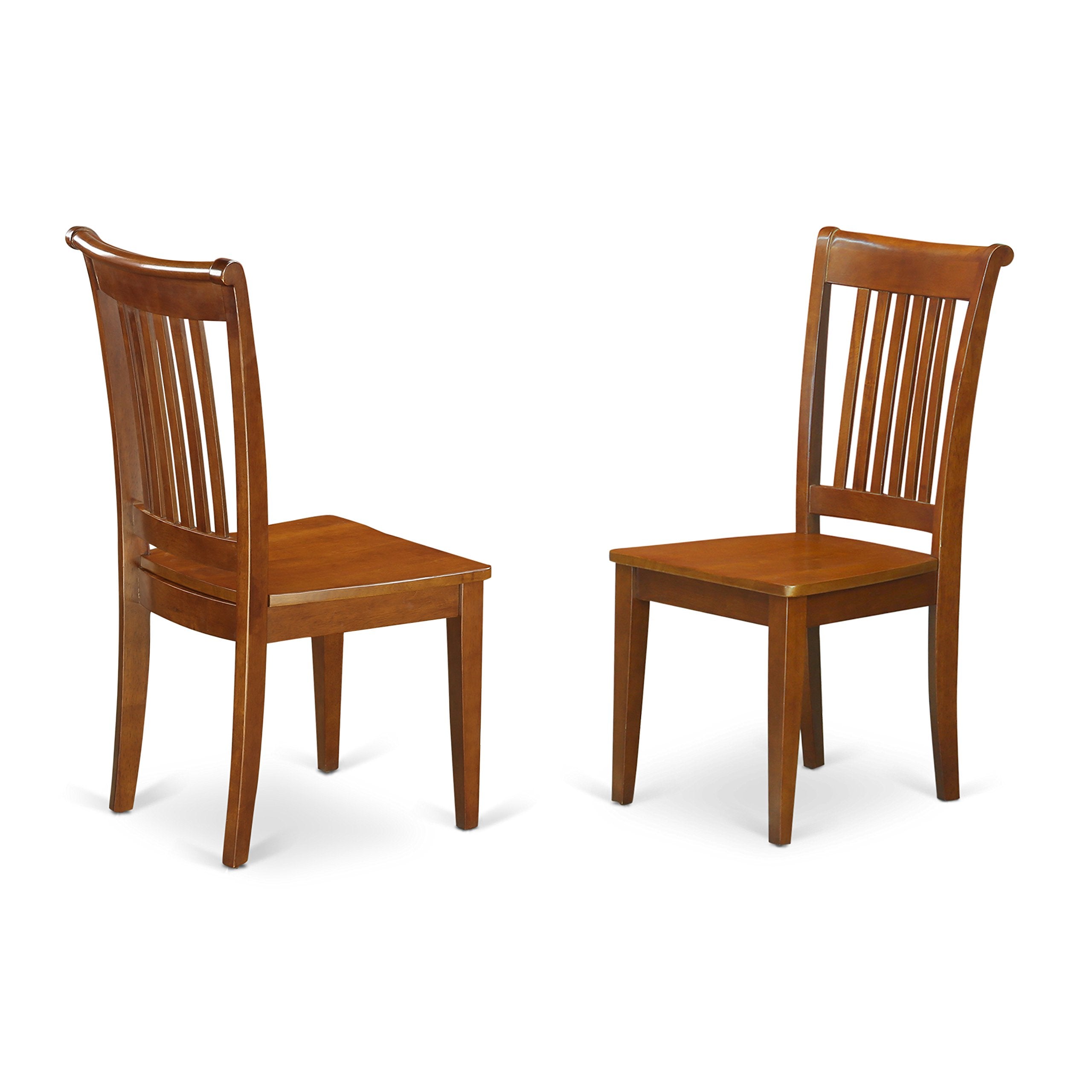 East West Furniture MLPO5-SBR-W Milan 5 Piece Set Includes a Rectangle Dining Room Table with Butterfly Leaf and 4 Kitchen Chairs, 36x54 Inch, Saddle Brown