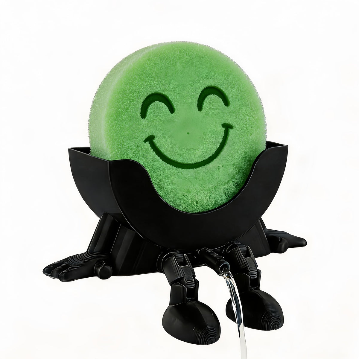 Cute Hanging Sponge Holder, Drainable Kitchen Sink Organizer, Scrub Sponge Stand Storage Rack with Smiley Design, Sink Accessori