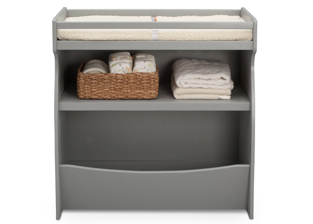 Delta Children 2-in-1 Changing Table & Storage Unit, Grey, Pine Wood, 34.25x18.75x35 Inch, Model 530240-026