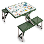 Oniva Play Town Folding Picnic Table, Camping Table, Outdoor Table With Umbrella Hole, (Green)