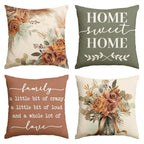 AVOIN colorlife Home Sweet Home Terracotta sage Throw Pillow Covers, 20 x 20 Inch Seasonal Spring Fall Motto Cushion Case for So