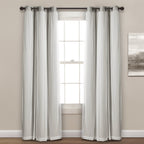 Lush Decor Sheer Grommet Curtains With Insulated Blackout Lining, Window Curtain Panels, Pair, 38''W X 84''L, Light Gray - Curta