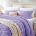 Bedelite Fluffy Queen Comforter Set - Light Purple Fleece Soft Comforter For Queen Size Bed, Luxury Warm Bedding Set For Winter,