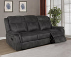 Coaster Lawrence 3-Piece Motion Sofa Set, Charcoal