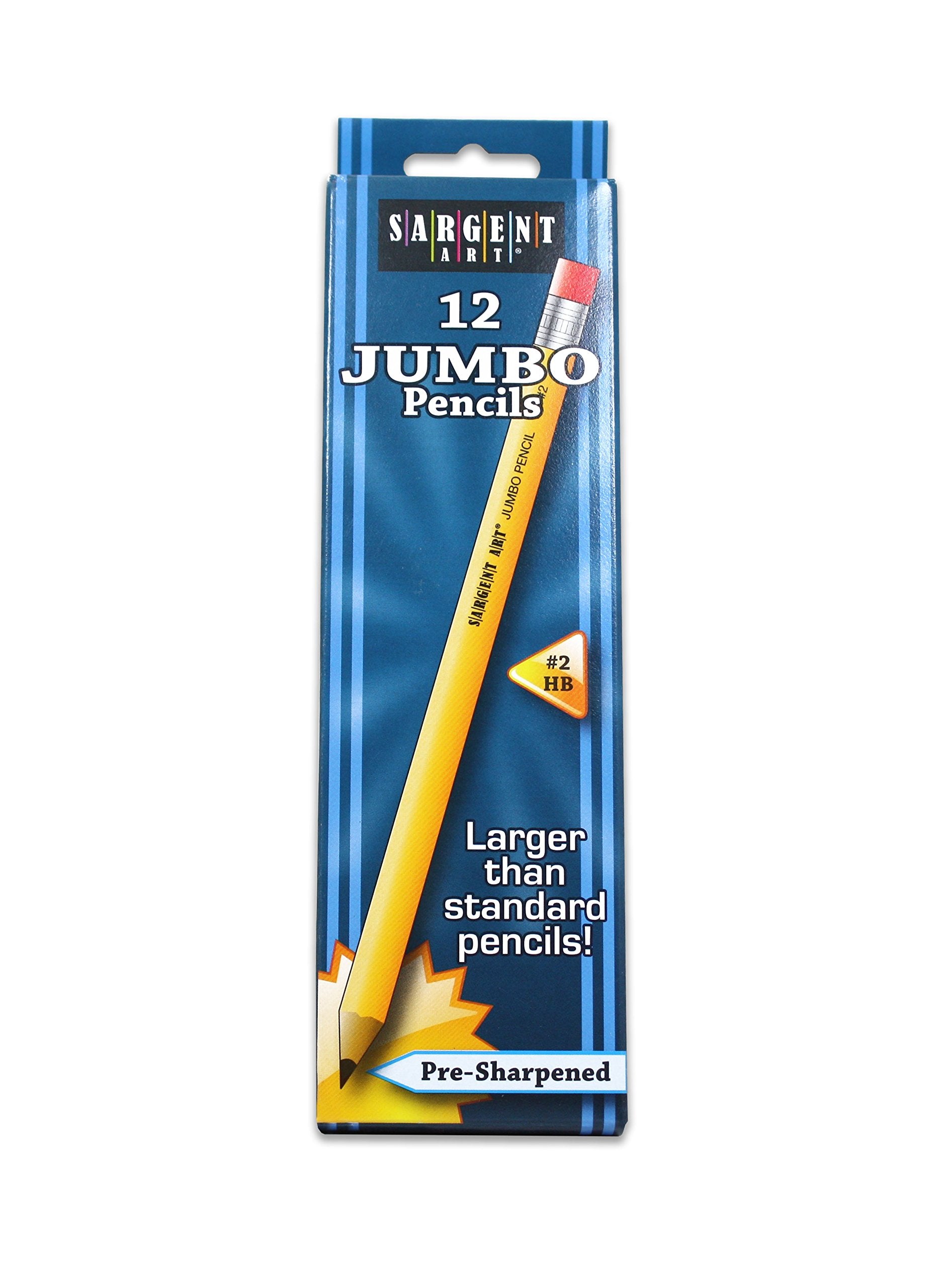 Sargent Art 4 X 3Pk Jumbo Pencils, Total 12 Class Pack, Beginner Yellow Pencils, Mega Size, Non-Toxic