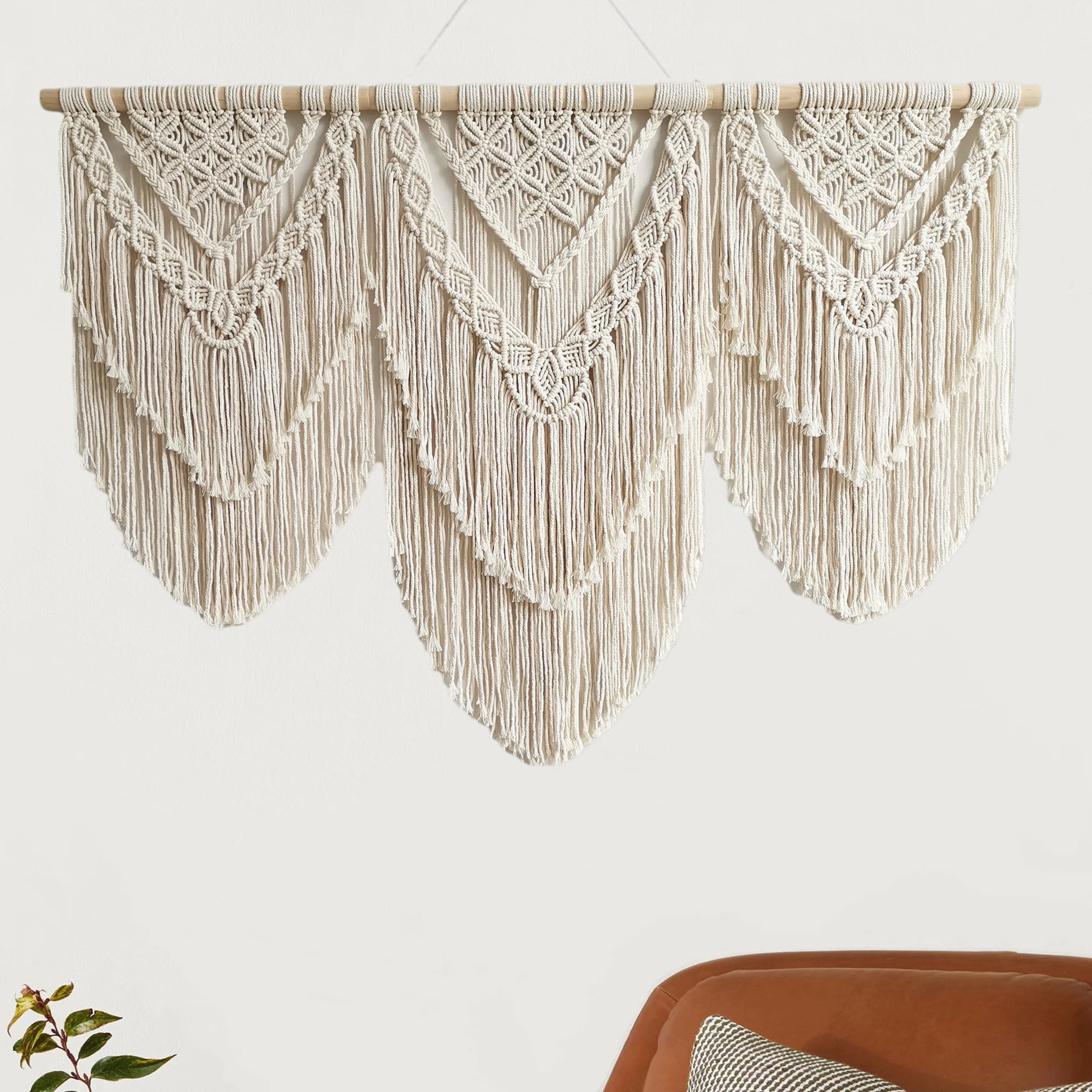 Large Macrame Wall Hanging - Boho Tapestry Macrame Wall Decor Art- Chic Bohemian Handmade Woven Tapestry Home Decoration For Bed