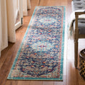 SAFAVIEH Madison Collection Runner Rug - 22 x 20, Black & Teal, Boho Chic Medallion Distressed Design, Non-Shedding & Easy Car