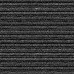 House, Home And More Indoor Outdoor Double-Ribbed Carpet Runner With Skid-Resistant Rubber Backing - Smokey Black - 3 Feet X 15 Feet