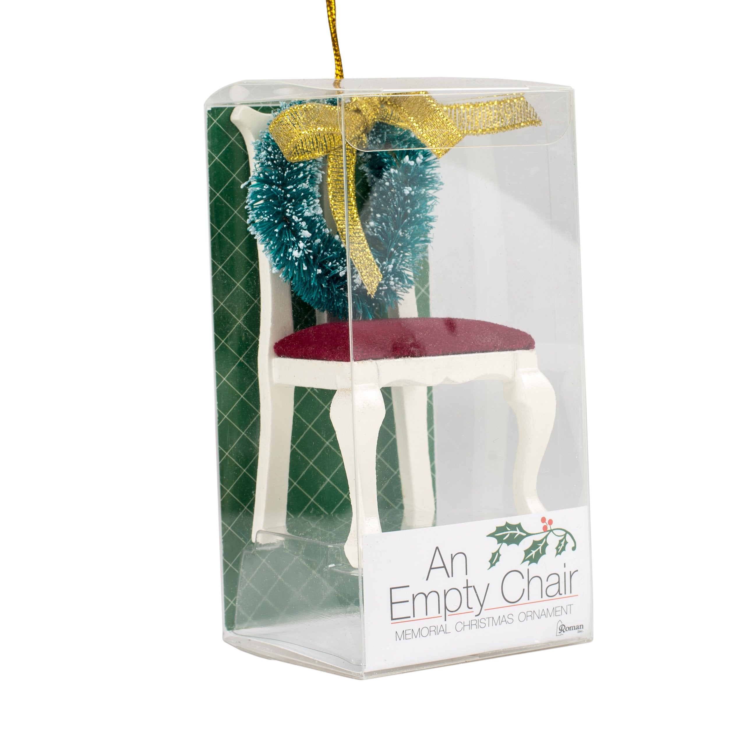 Roman 3.5 Inch Tall Chair With Wreath Memorial Ornament Holiday Tradition