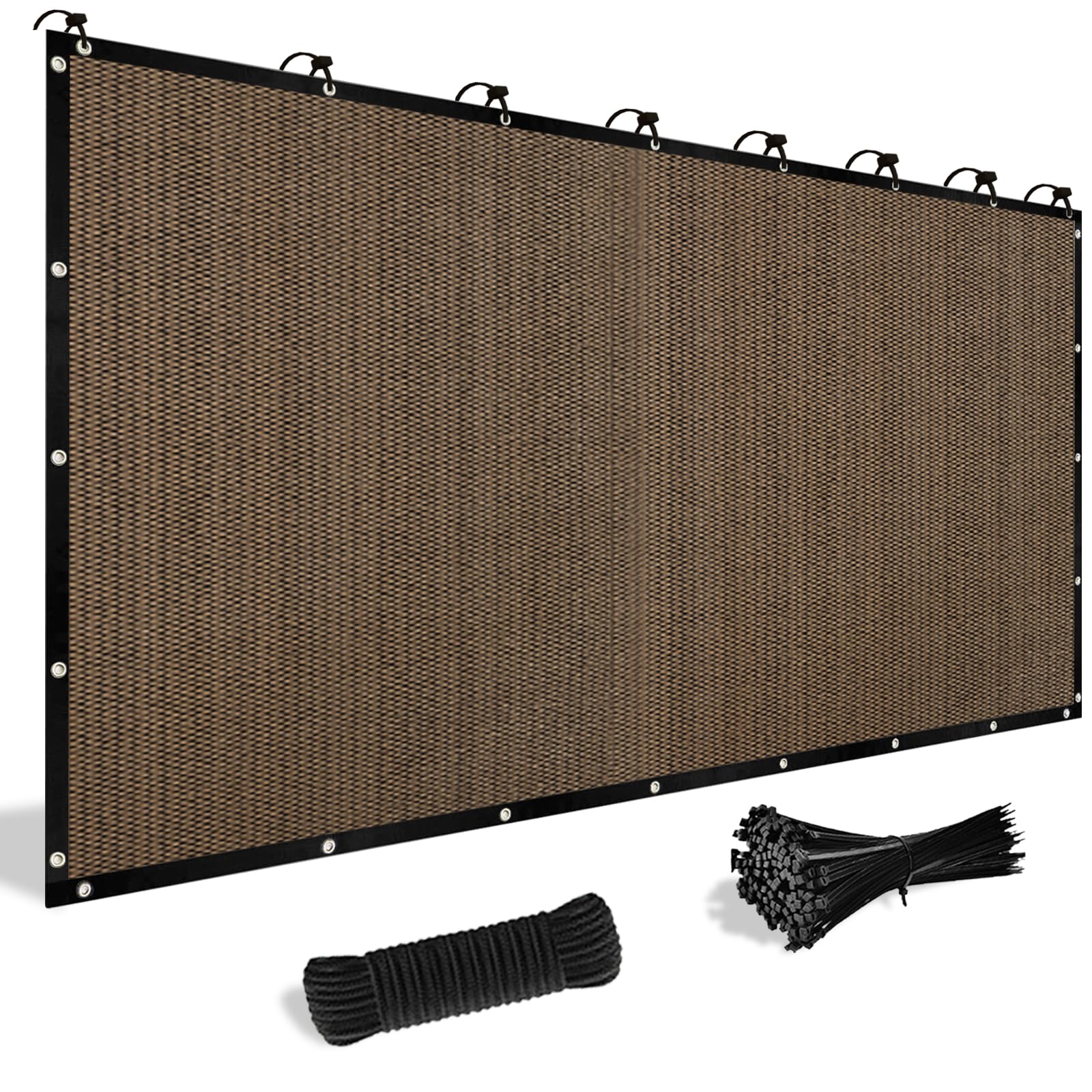 Shade&Beyond Customized Size 19' X 23' Shade Cloth With Grommets, 90% Uv Protection Uv Protection Mesh Tarp Sun Screens For Pati