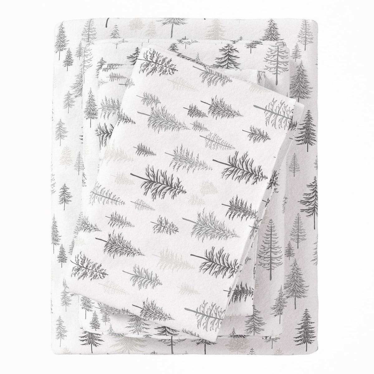 Flannel Sheet Set Full Size - 100% Turkish Cotton, Double-Brushed, Printed Bed Sheets - Ultra-Soft, Cozy, 4-Piece Bedding Set (T