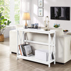 Yaheetech Wood Entryway Table, Console Table For Entryway, 2-Tier Sofa Table Accent Table W/Storage Shelf For Living Room, Hall, Foyer, White
