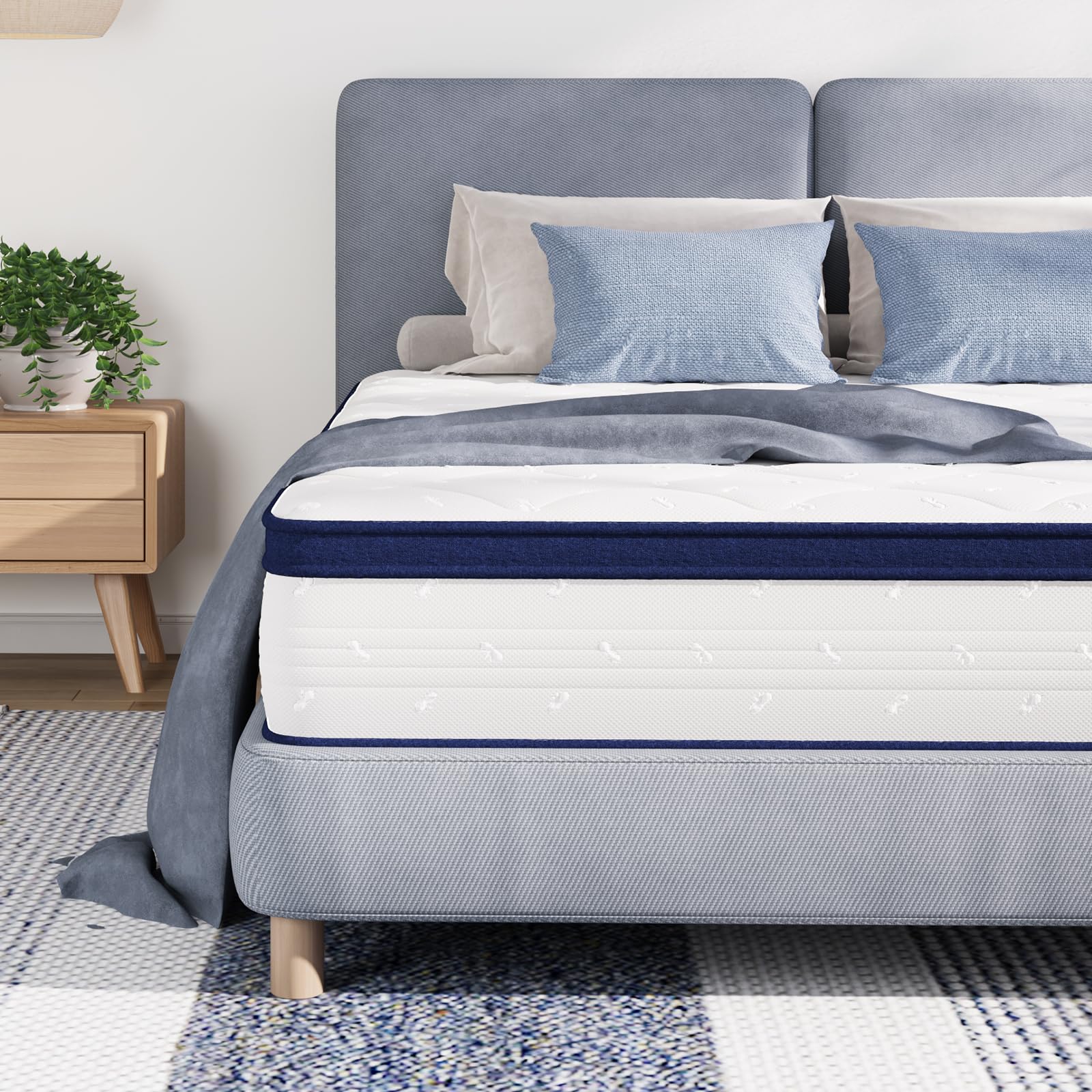 Avenco Full Size Mattress, 12 Inch Mattresses in a Box, Hybrid Mattresses with Comfort Foam and Pocket Coils for Pressure Relief