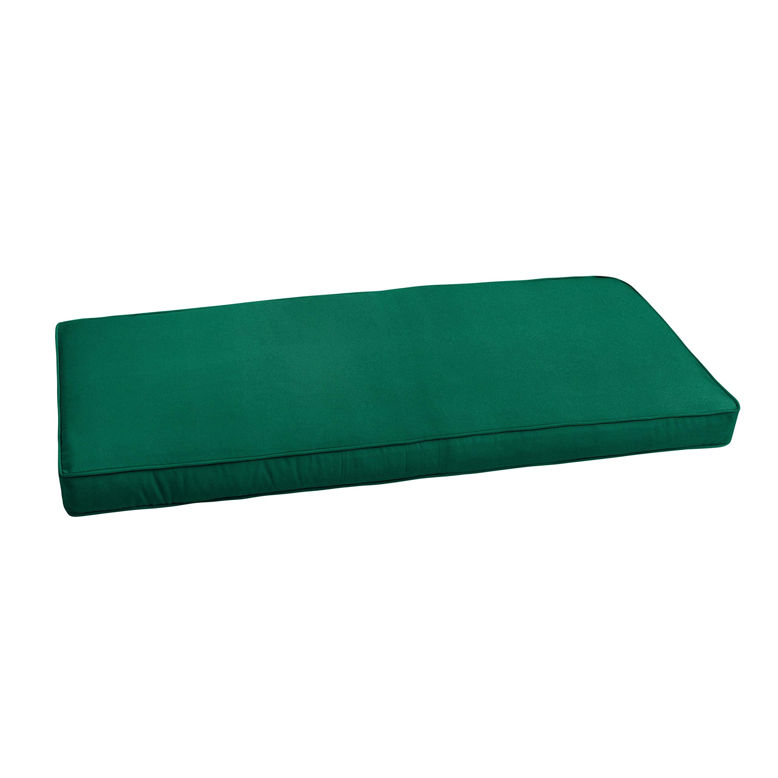 Sorra Home Sunbrella Corded Bench Cushion, 1 Count (Pack Of 1), Canvas Forest Green
