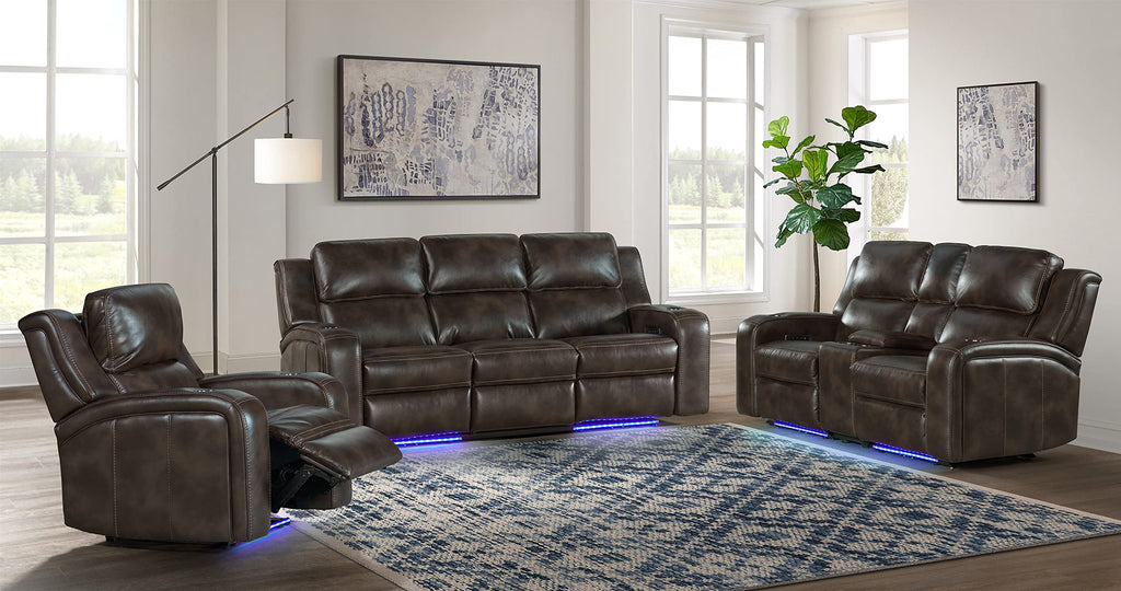 Intercon Silhouette Dual-Power Headrest, Bolero Slate Recliner