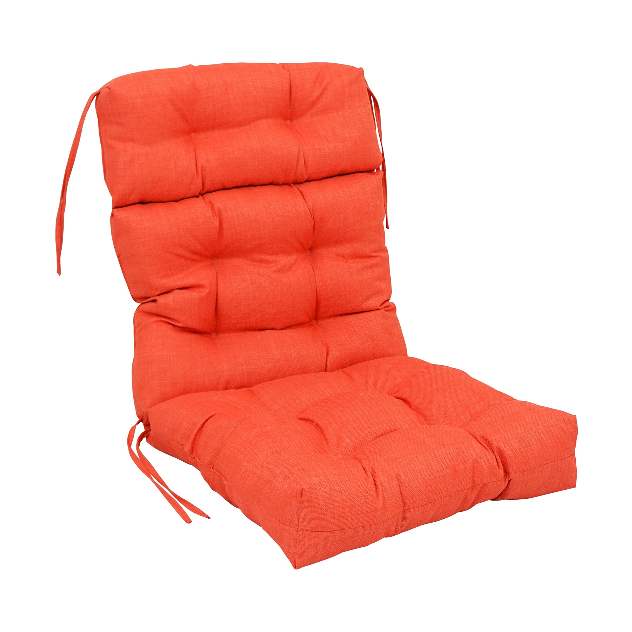 Blazing Needles Indoor/Outdoor Tufted Seat/Back Chair Cushion, 22 x 45, Tangerine Dream