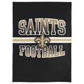 Foco Nfl Micro Raschel Plush Throw Blanket, Stripe Logo 45 X 60, New Orleans Saints