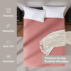 Nestl Pink Queen Size Fitted Sheet, Extra Deep Pocket, 1800 Microfiber, Ultra Soft - Fits Up To 24 Inch Mattress