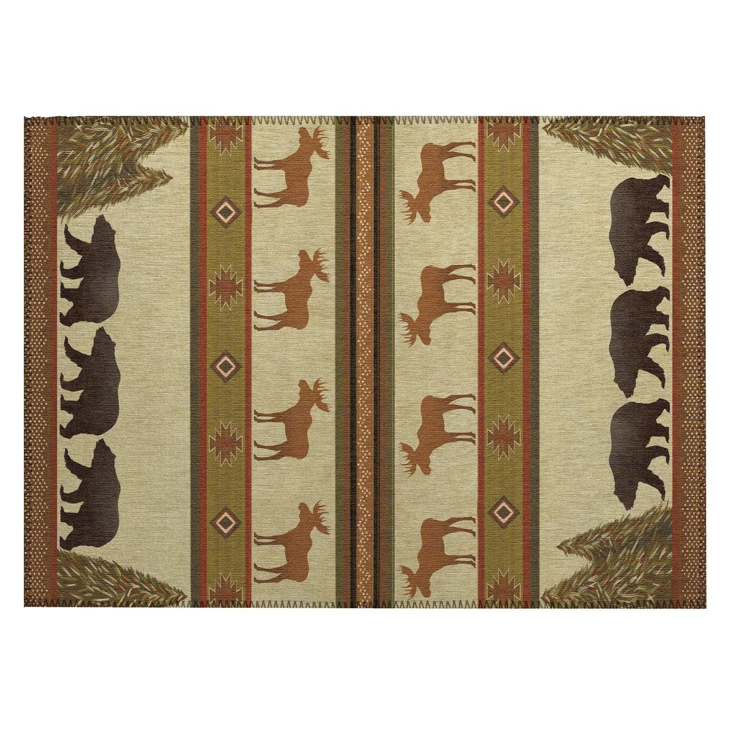 Excursion Ex1 Beige Farmhouse Rug Rectangle 9' X 12'
