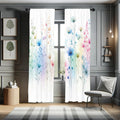 Ambesonne Floral Window Curtains, Dreamy Composition of Celestial Flowers with Fantasy Tones Abstract Garden, Lightweight Decora