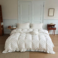 Bulutu Chic Shabby Vintage Floral Duvet Cover Twin For Kids Girls Boys 100% Cotton Muslin Ruffled Quilt Cover Twin, 68'X86', F