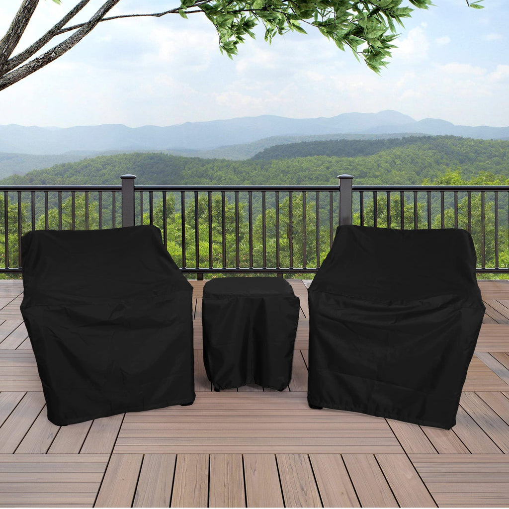 Baner Garden Patio Furniture Covers,Outdoor Furniture Cover Waterproof,Patio Furniture Set Covers For 3 Piece Outdoor Bistro,Patio Sofa Covers Set For 2 Chairs And Coffee Table,Black