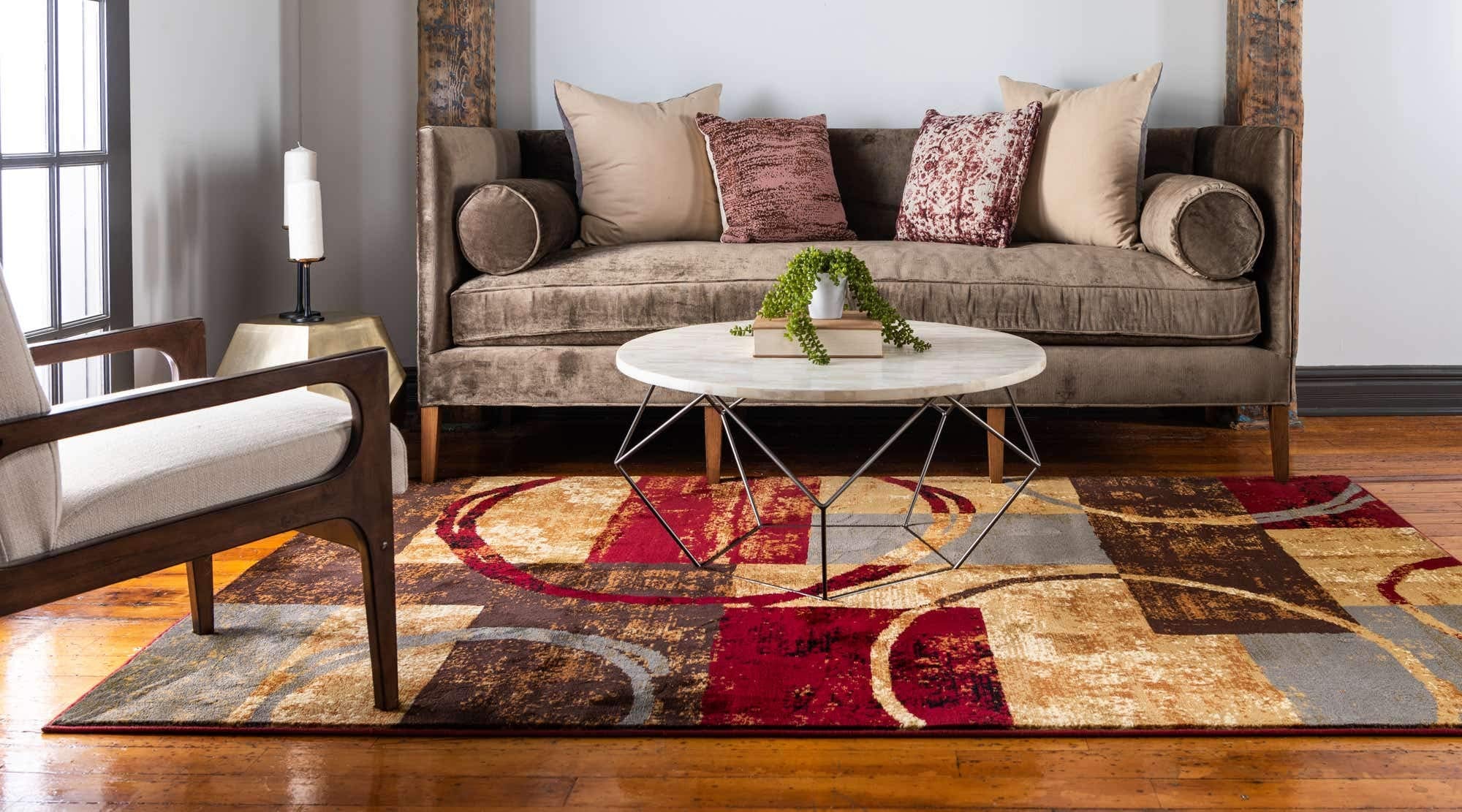 Unique Loom Barista Collection Area Rug - Kouillou (2' 2'' X 3' 1'' Rectangle, Multi/ Brown)