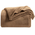 Kmuset Brown Throw Blanket Twin Size - Warm Cozy Soft Lightweight Blankets All Seasons Suitable 50 X 60 Inches