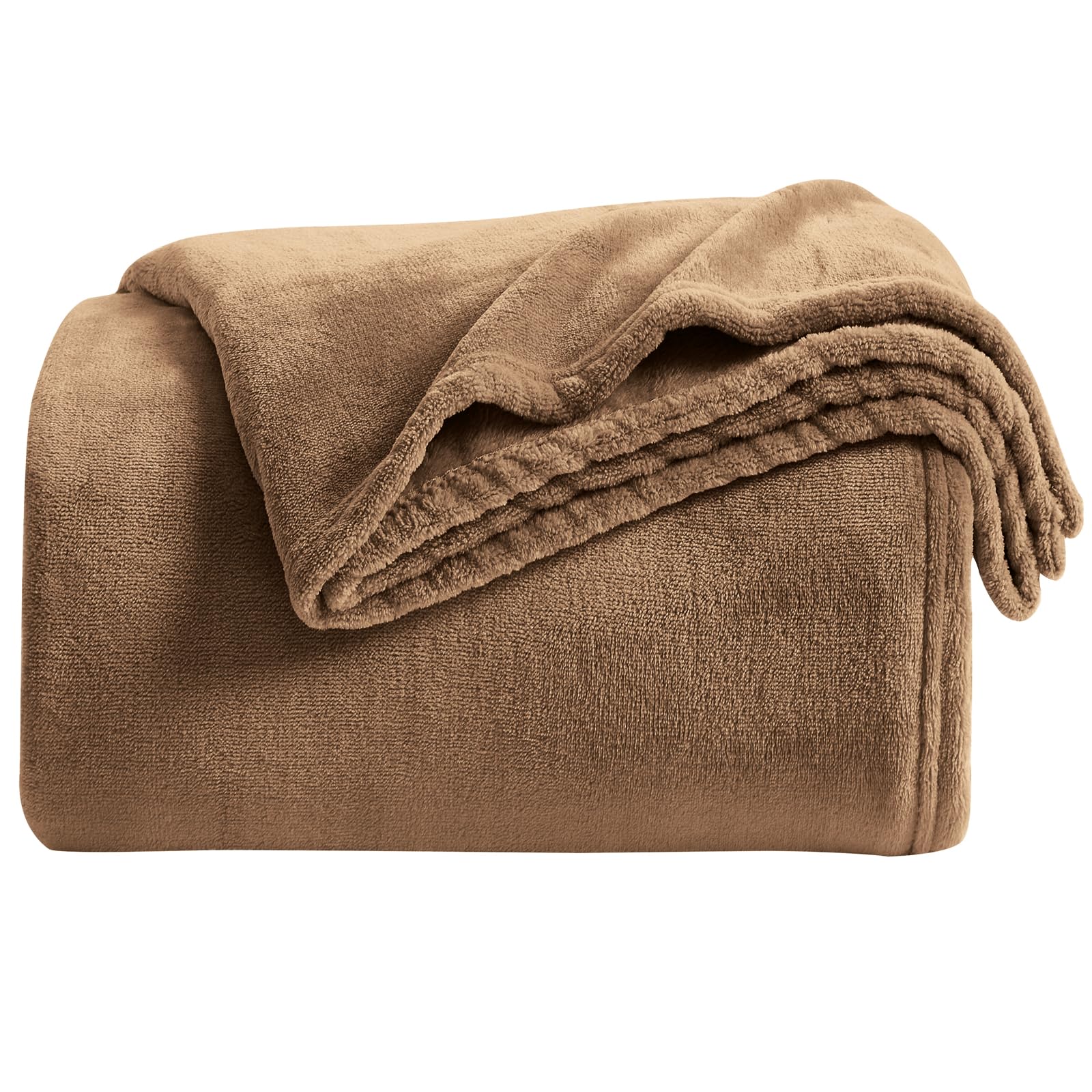 Kmuset Brown Throw Blanket Twin Size - Warm Cozy Soft Lightweight Blankets All Seasons Suitable 50 X 60 Inches
