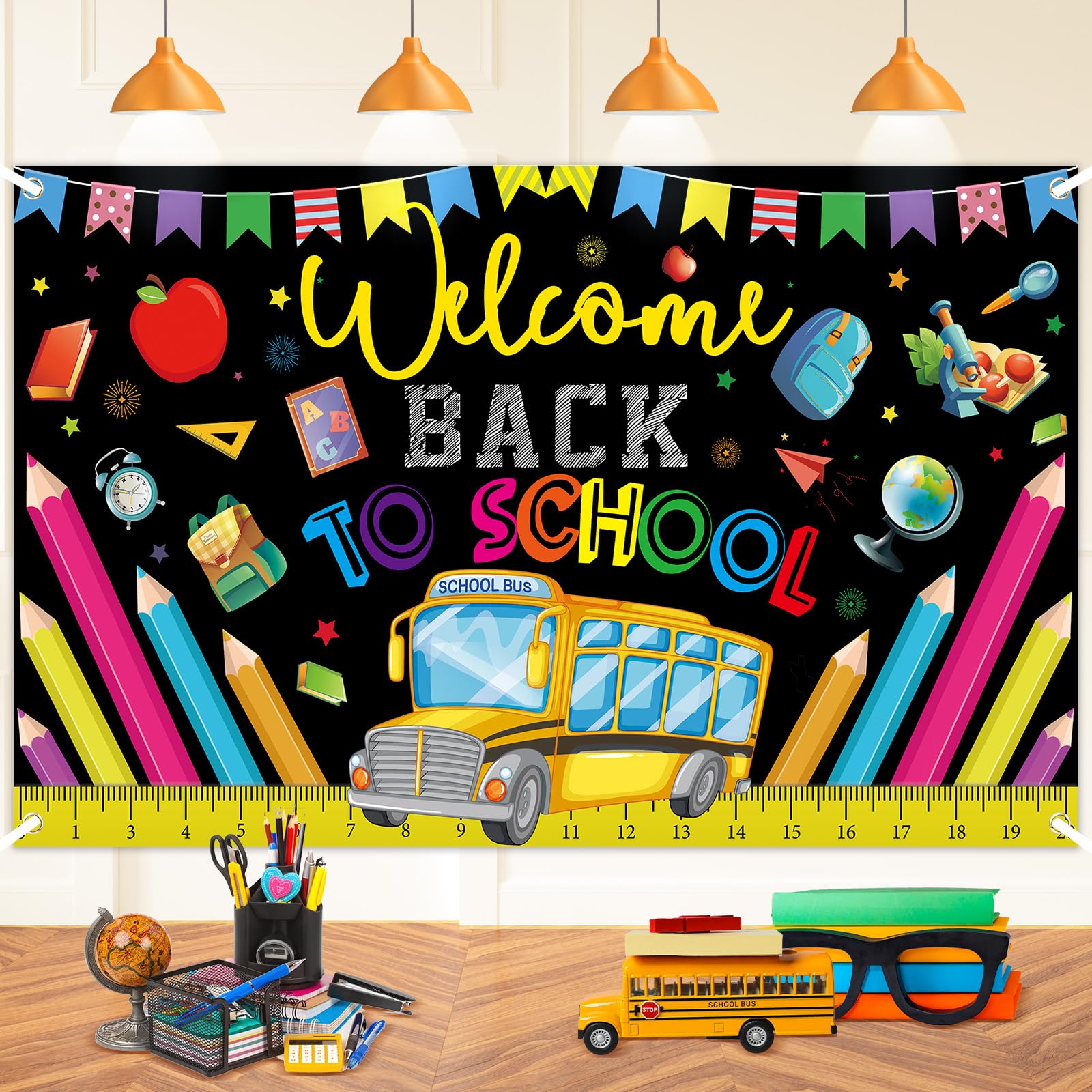 Welcome Back To School Decorations Banner Back To School Backdrop First Day Of School Welcome Back Bulletin Board Photography Ba