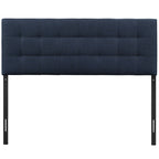 Modway Lily Tufted Linen Fabric Upholstered Queen Headboard in Navy