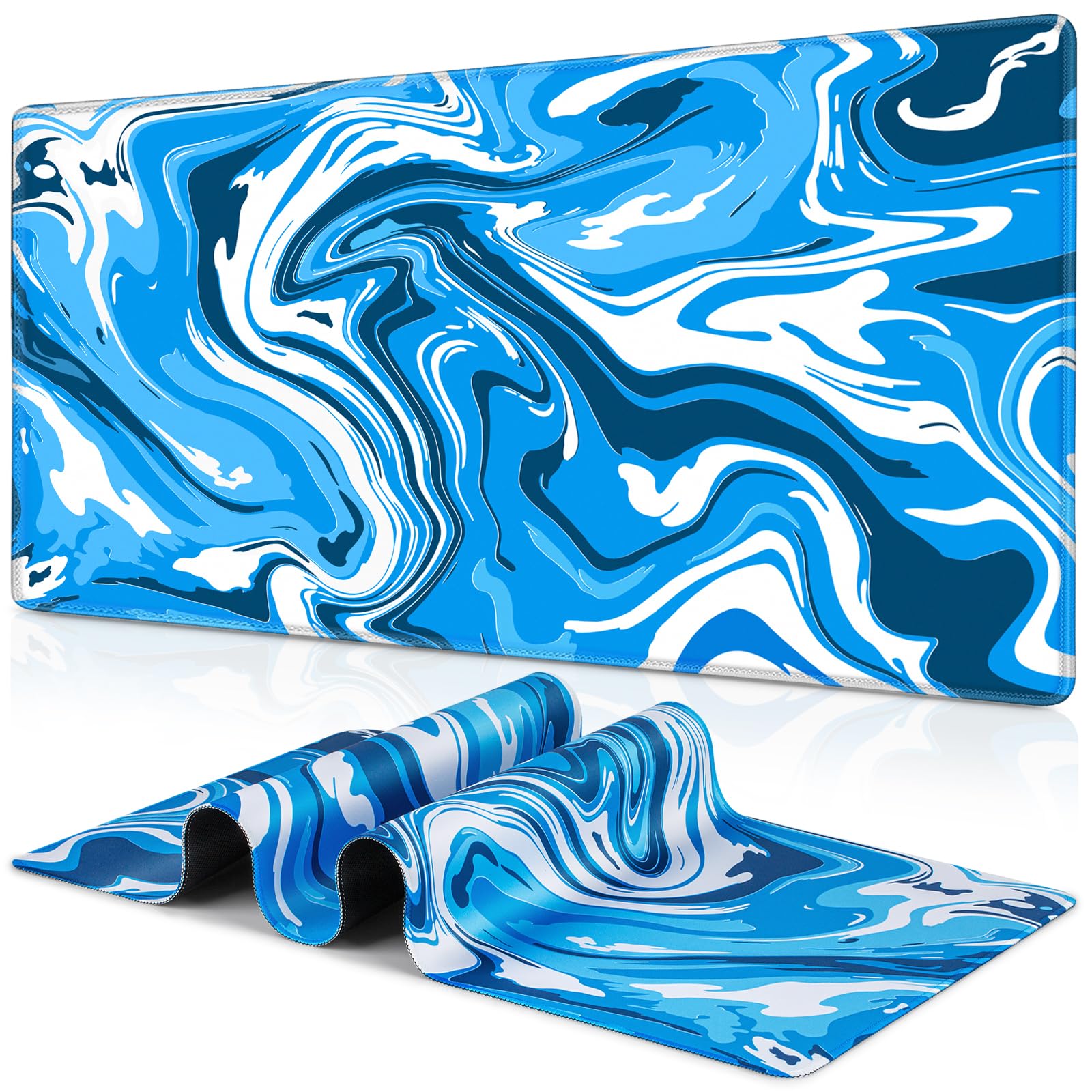 Canjoy Gaming Mouse Pad, Fluid Pattern Mouse Pad 31.5X15.7Inch Large Extended Computer Mouse Mat Keyboard Full Desk Mousepad For