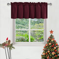 DWCN Christmas Valance Curtains for Living Room, Kitchen Valance Solid Short Topper - Solid Rod Pocket Window Valance for Bathro
