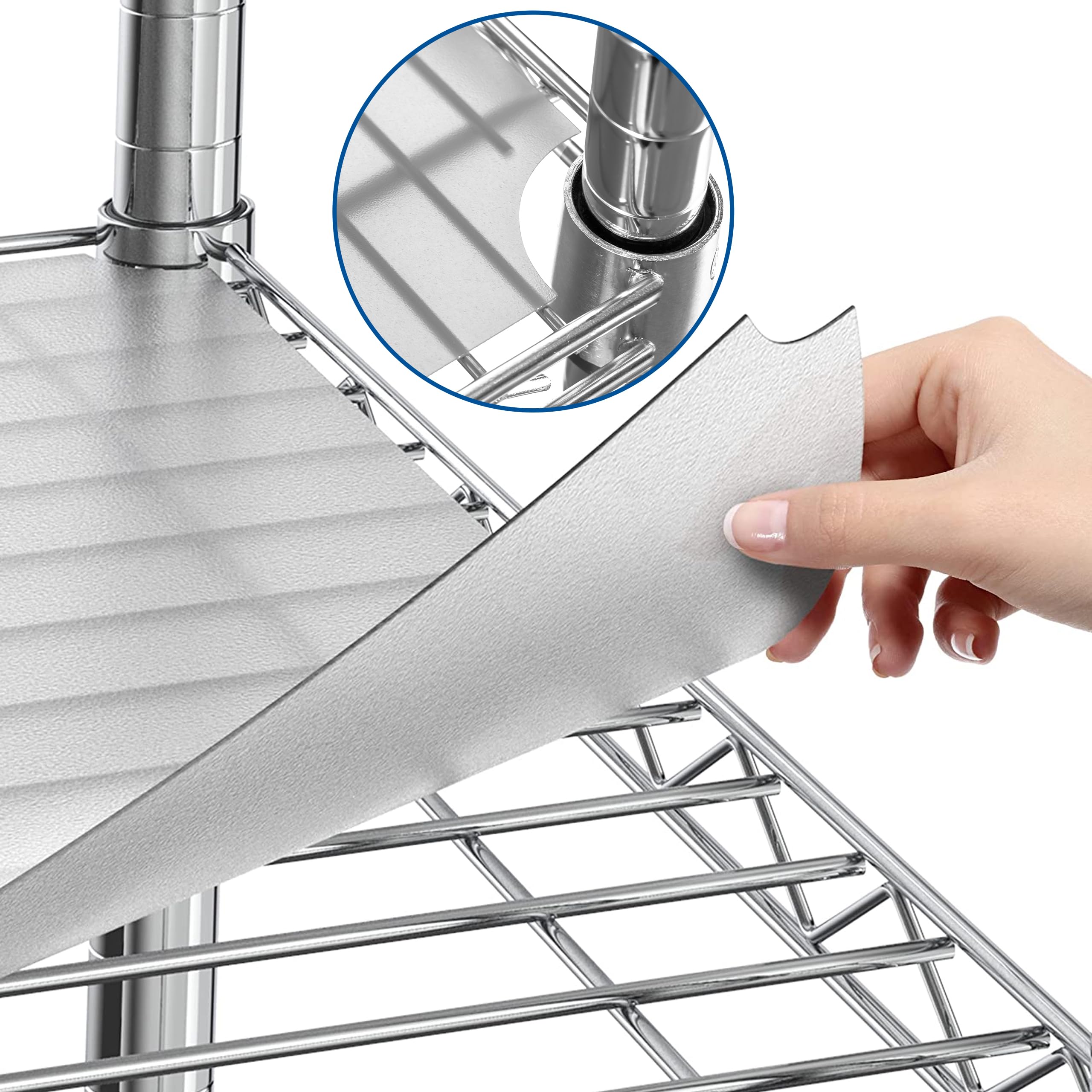 Shelf Liners for Wire Shelf System - Set of 4 in Clear 18 x 36 inch - Plastic Wire Shelving Shelf Mats - Made in USA