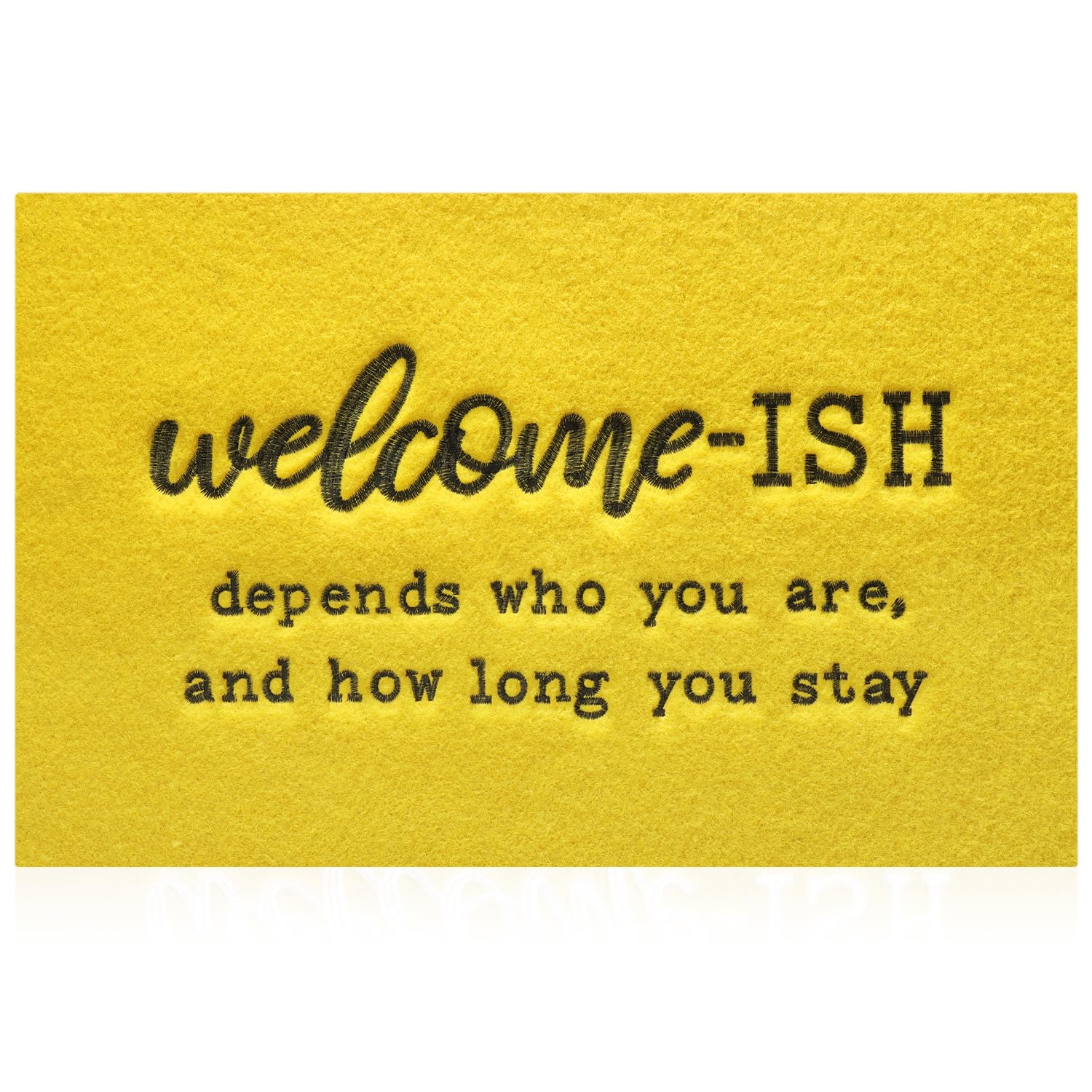 Jjuuyou Welcome Mats For Front Door Outdoor Entry Welcome Ish Depends Who You Are Doormat Spring Bright Yellow Non Slip Rubber M